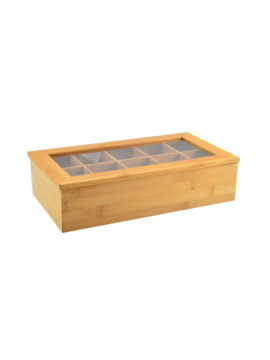 Box na čaj dřevo 10 přihrádek  PERFECT